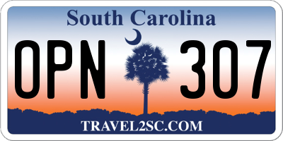 SC license plate OPN307