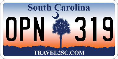SC license plate OPN319