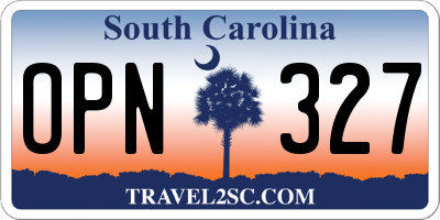SC license plate OPN327