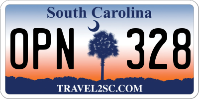 SC license plate OPN328