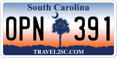 SC license plate OPN391