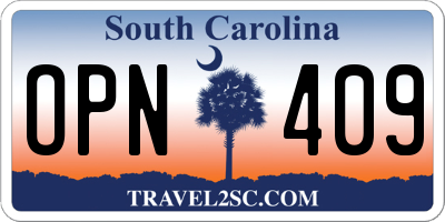 SC license plate OPN409