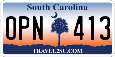 SC license plate OPN413