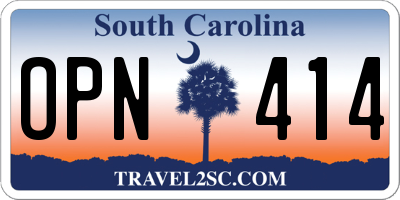 SC license plate OPN414