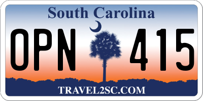 SC license plate OPN415