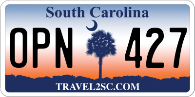 SC license plate OPN427