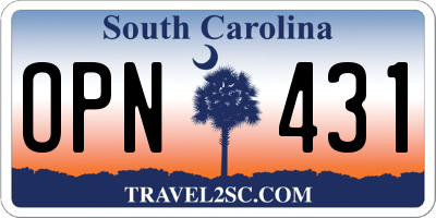 SC license plate OPN431