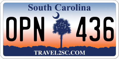 SC license plate OPN436