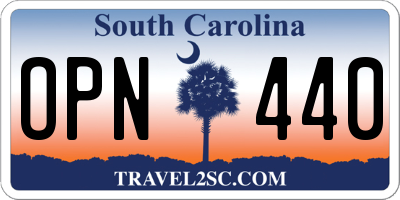 SC license plate OPN440
