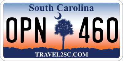 SC license plate OPN460