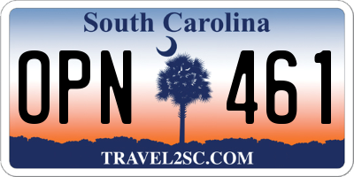 SC license plate OPN461
