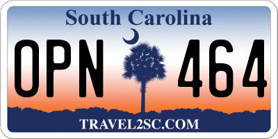 SC license plate OPN464