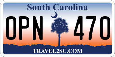SC license plate OPN470