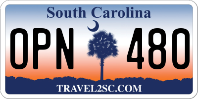 SC license plate OPN480