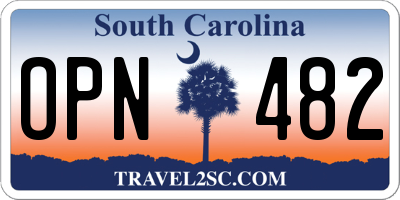 SC license plate OPN482