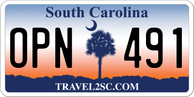 SC license plate OPN491