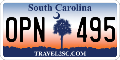 SC license plate OPN495