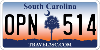 SC license plate OPN514