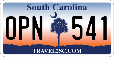SC license plate OPN541