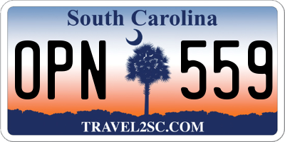 SC license plate OPN559