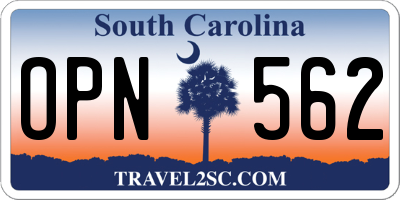 SC license plate OPN562