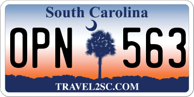 SC license plate OPN563