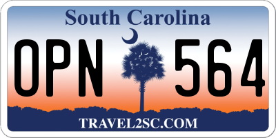 SC license plate OPN564