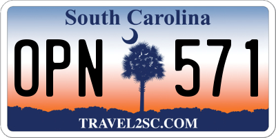 SC license plate OPN571