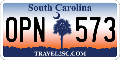SC license plate OPN573