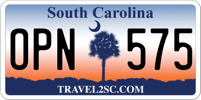 SC license plate OPN575