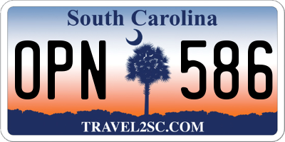 SC license plate OPN586