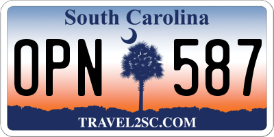 SC license plate OPN587