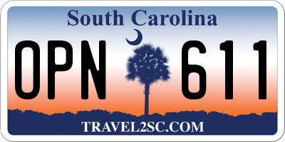 SC license plate OPN611