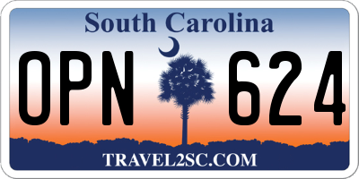 SC license plate OPN624