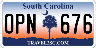 SC license plate OPN676