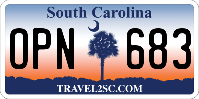 SC license plate OPN683