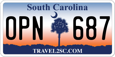 SC license plate OPN687