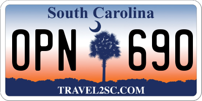 SC license plate OPN690
