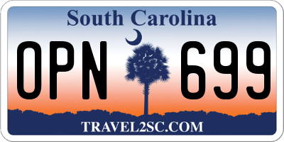 SC license plate OPN699