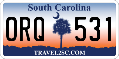 SC license plate ORQ531