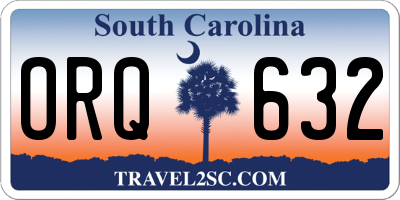 SC license plate ORQ632