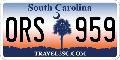 SC license plate ORS959