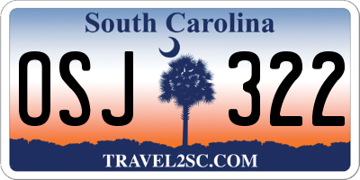 SC license plate OSJ322