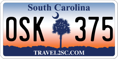 SC license plate OSK375