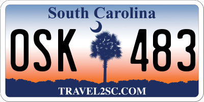 SC license plate OSK483