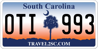 SC license plate OTI993