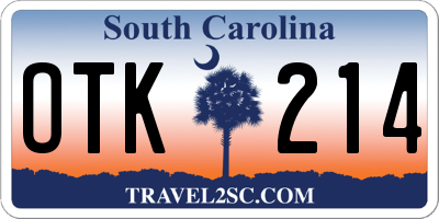 SC license plate OTK214