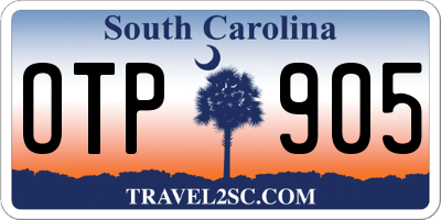 SC license plate OTP905