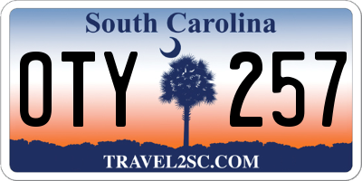 SC license plate OTY257