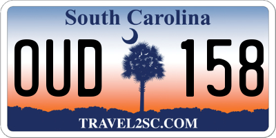 SC license plate OUD158